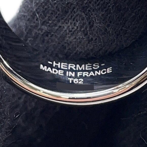 HERMES Etrier Ring Size T62 Metal/Lacquer Black H100060FJ0360 - Picture 10 of 11